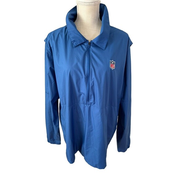 Nike NFL‎ On Field Apparel 1/4 Zip Blue Pullover Wind Breaker Vented Size XL - Picture 1 of 8
